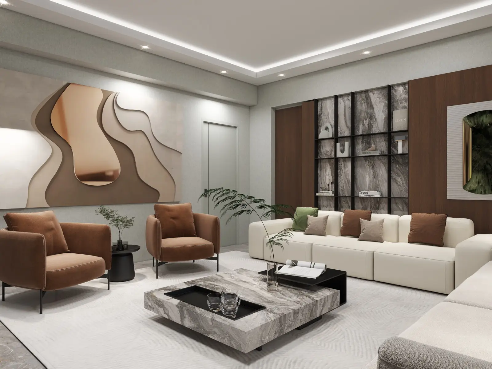 Yenilenmiş modern oturma odası iç mekânı